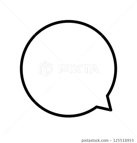 Black and white simple round speech bubble Black and white simple round speech bubble 125518953
