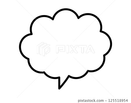 Black and white simple cloud speech bubble 125518954
