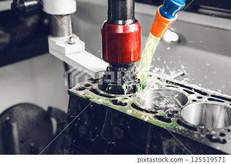 CNC block honing, overhaul of engine. In the engine machining department Automatic honing machine is used to hone all of engine blocks to high standards.  125519571