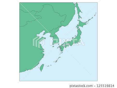 Named Wide Area Map of Japan Senkaku Islands Taiwan China Korea Northern 125519814
