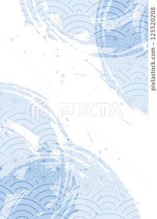 Summer greetings, summer, blue, Japanese pattern, background Summer greetings, summer, blue, Japanese pattern, background 125520208