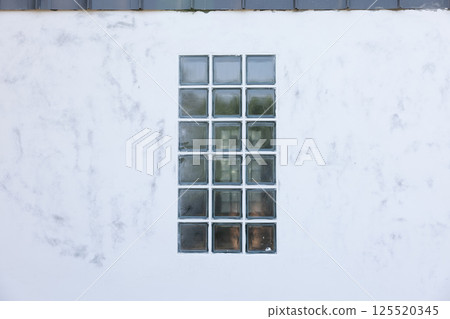 Glass block brick wall at exterior. 125520345