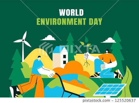 Hand Drawn Flat Style World Environment Day Background for Online Promotion Hand Drawn Flat Style World Environment Day Background for Online Promotion 125520637