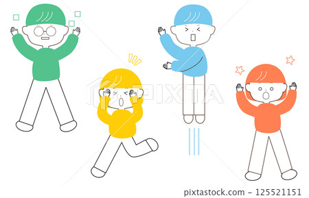 Surprised cute men and women Surprised cute men and women 125521151