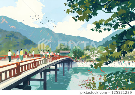 漫步春日美麗古城 125521289