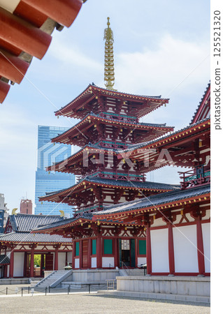 Shitennoji Temple Complex, Five-story Pagoda and Abeno Harukas, Osaka City 125521320