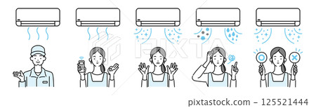 一位女士遭遇空調故障的插圖 125521444