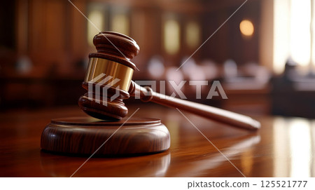 a gavel to make a decision in court judge background. 125521777