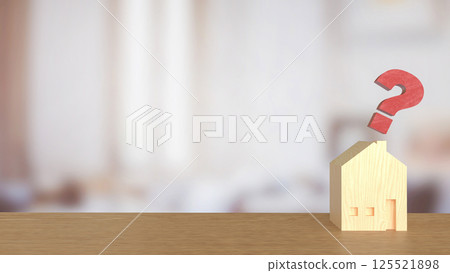 The House and question mark for real estate or property concept 3d rendering. 125521898