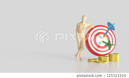 The Blue eye target and gold coins for Business concept 3d rendering. 125521910