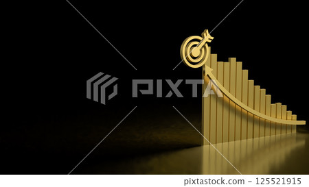 The Target and chart for Business concept 3d Rendering. 125521915