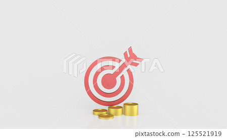 The Red target and gold coins for Business concept 3d Rendering. The Red target and gold coins for Business concept 3d Rendering. 125521919