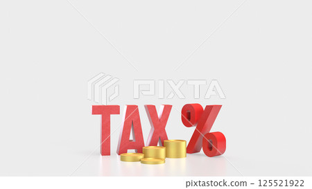 The Red tax and coins for business concept 3d rendering. 125521922