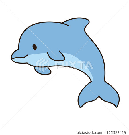 DOLPHIN cute animal doodle kawaii Japanese style illustration single icon drawing element clean flat vector DOLPHIN cute animal doodle kawaii Japanese style illustration single icon drawing element clean flat vector 125522419