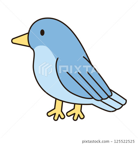 BIRD cute animal doodle kawaii Japanese style illustration single icon drawing element clean flat vector 125522525