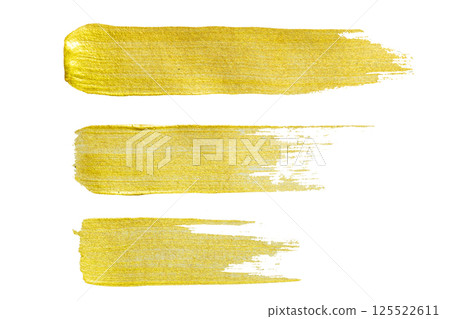 Gold Texture. Hand drawn brush stroke. 125522611