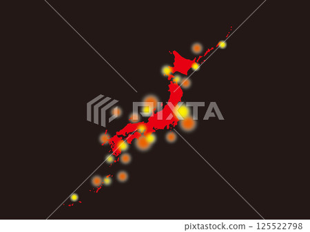 Japan, a country prone to earthquakes: Image of the archipelago prone to disasters and earthquakes 125522798