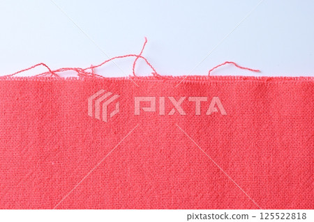 red fabric textile on white background, object for fashion cloth design 125522818