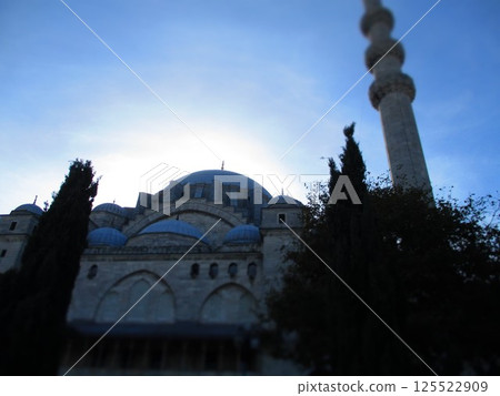 Türkiye, Istanbul, Suleymaniye Mosque, Diorama style Türkiye, Istanbul, Suleymaniye Mosque, Diorama style 125522909