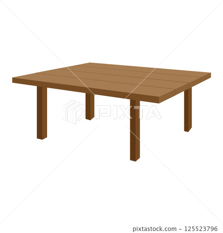 立體木桌插圖 立體木桌插圖 125523796