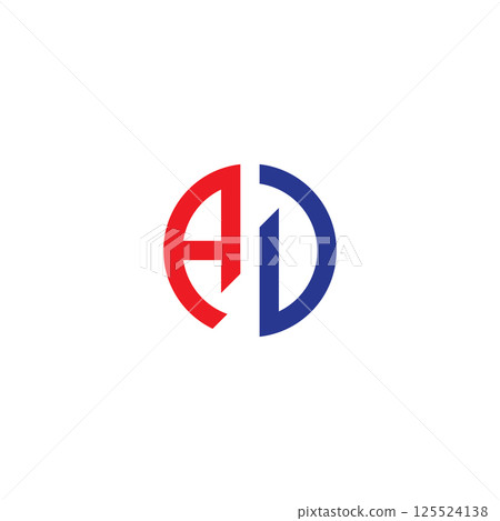 AD letter logo design vector template 125524138