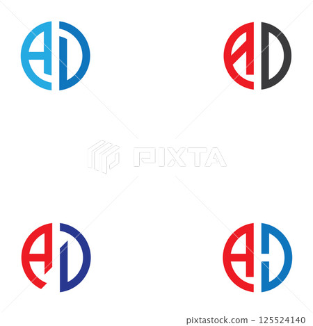 AD letter logo design vector template 125524140