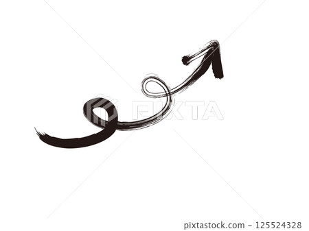 A swirling arrow like one drawn with a brush 125524328