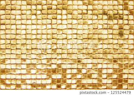 The walls are decorated with gold of tiles, texture background The walls are decorated with gold of tiles, texture background 125524479