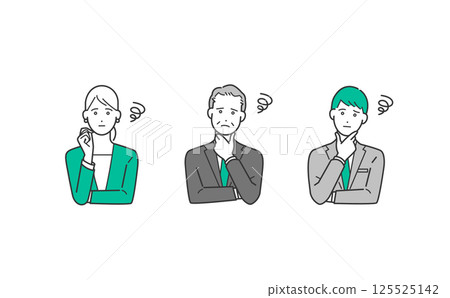 表情困擾的人物商人向量插圖集素材 125525142