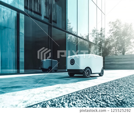 Image material of an automatic delivery robot 125525292