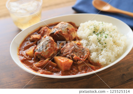 Mackerel and tomato curry made with two cans Mackerel and tomato curry made with two cans 125525314