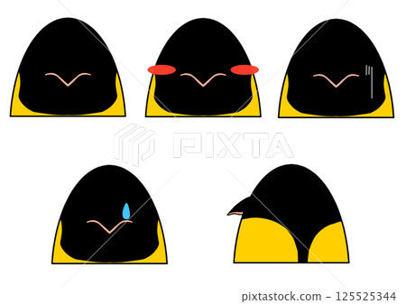 Emperor penguin 5 facial expression set Emperor penguin 5 facial expression set 125525344