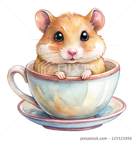 Watercolor cartoon on white background Watercolor cartoon on white background 125525956