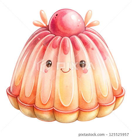 Watercolor cartoon on white background Watercolor cartoon on white background 125525957