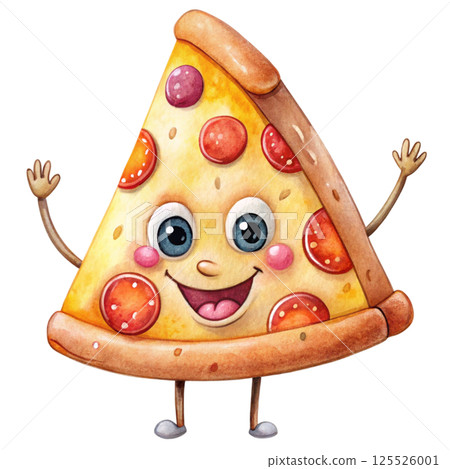 Watercolor cartoon on white background Watercolor cartoon on white background 125526001