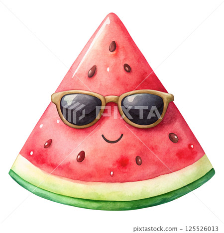 Watercolor cartoon on white background Watercolor cartoon on white background 125526013