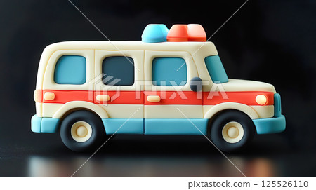 3D illustration of an ambulance with a unique design 125526110