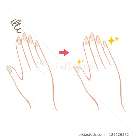 Illustration of fingers with healthy-colored nails 125526222