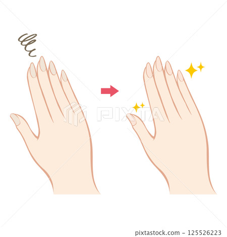 Illustration of fingers with healthy-colored nails 125526223