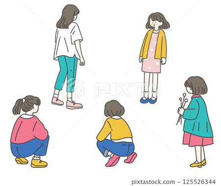 Children's daily poses 125526344