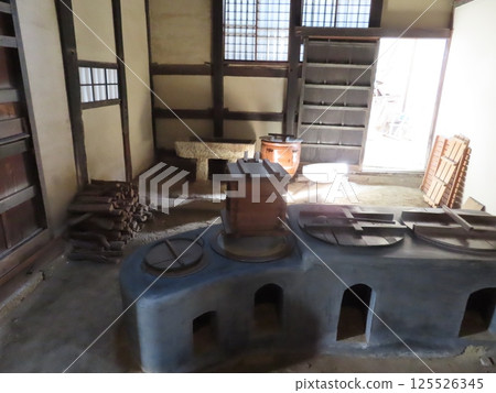 Old house, old tools, kitchen, late Edo period, important cultural property, tools from the Nagatomi family residence, kitchen utensils, Tatsuno City, Ibogawacho, Shinzaikecho 125526345