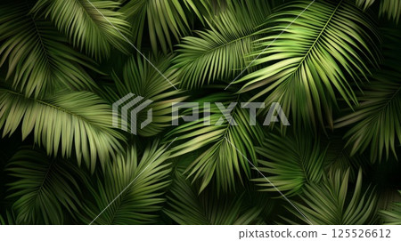 棕櫚葉背景 125526612