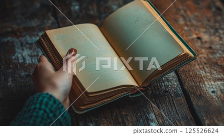 女人的手拿著一本書 女人的手拿著一本書 125526624