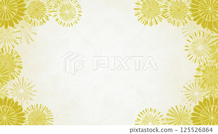 《AI image》Golden Japanese pattern background 125526864