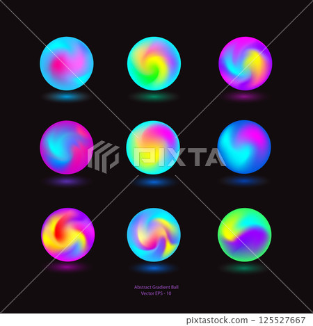 Set of Gradient Balls.Bright multi-colored buttons .Abstract ball. Set of Gradient Balls.Bright multi-colored buttons .Abstract ball. 125527667