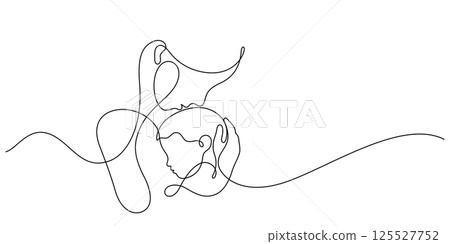 mother embracing baby newborn one line continuous 125527752