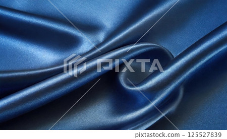 AI圖像：藍色緞紋織物 125527839