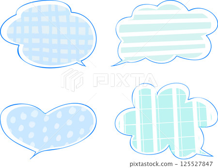 Cute light blue speech bubble set 125527847
