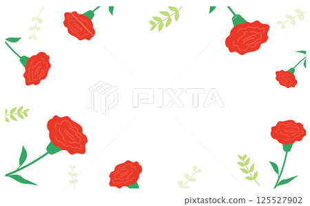 Carnation illustration frame material Carnation illustration frame material 125527902