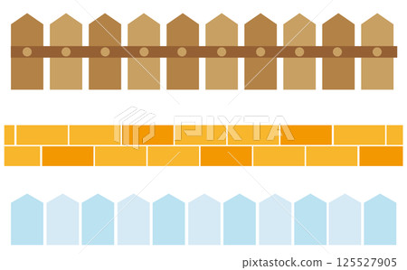Garden fence illustration material 125527905